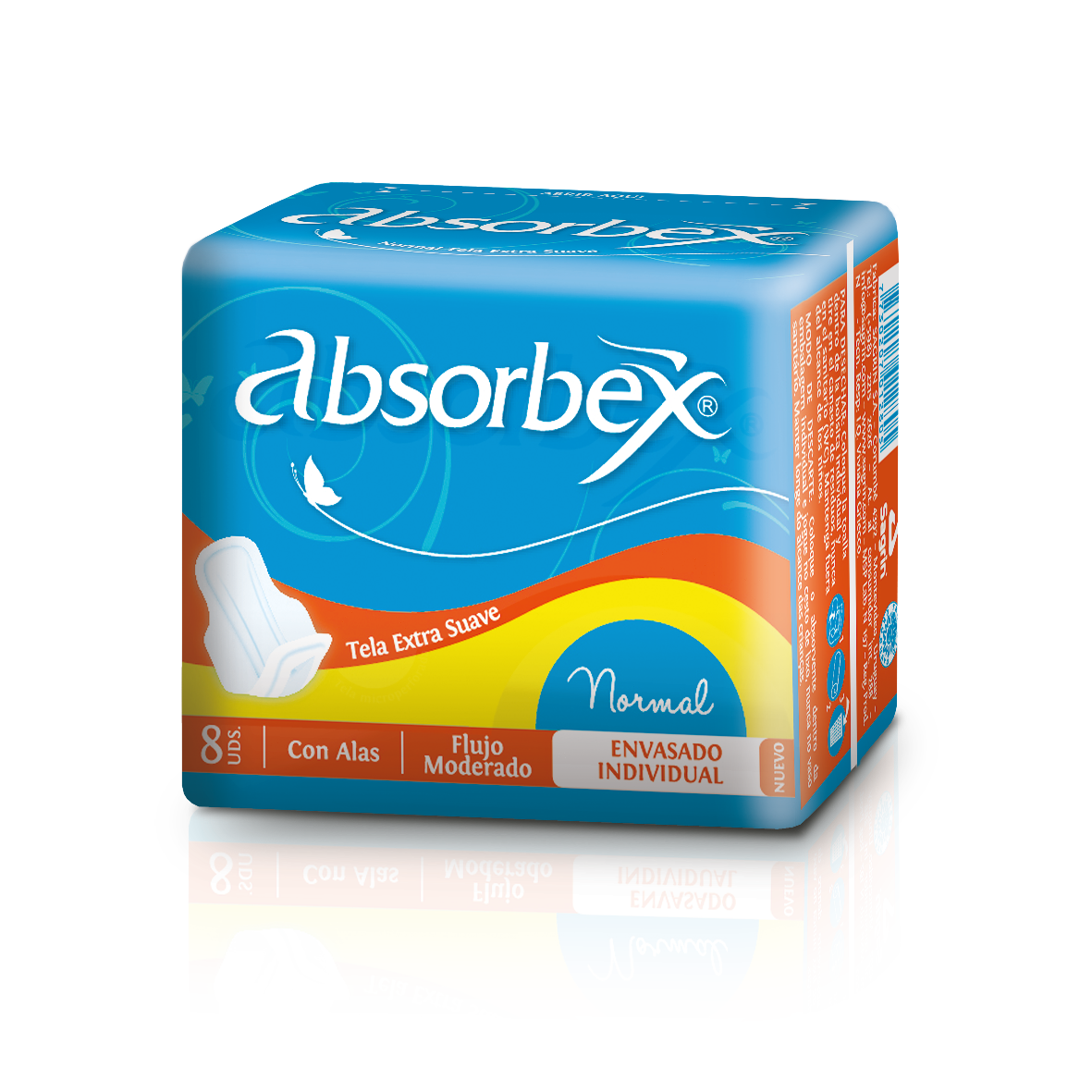 Absorbex toalla femenina tela extra suave trif. x 8 unidades